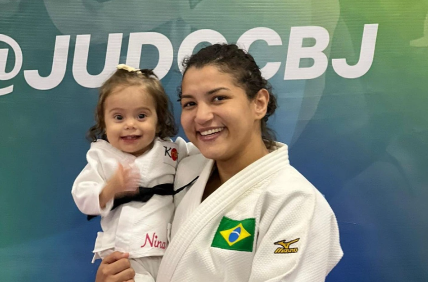 Sarah Menezes e a filha, Nina Pietri