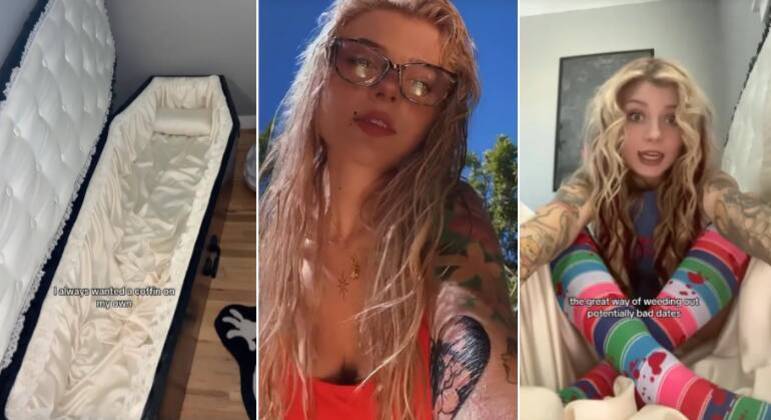 Influenciadora conta que dorme todos os dias em um caixão e surpreende