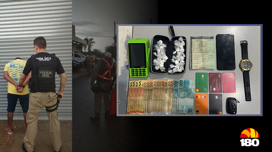 Delivery do Tráfico: homem cai em blitz com cocaína, maquineta e notinhas de vendas