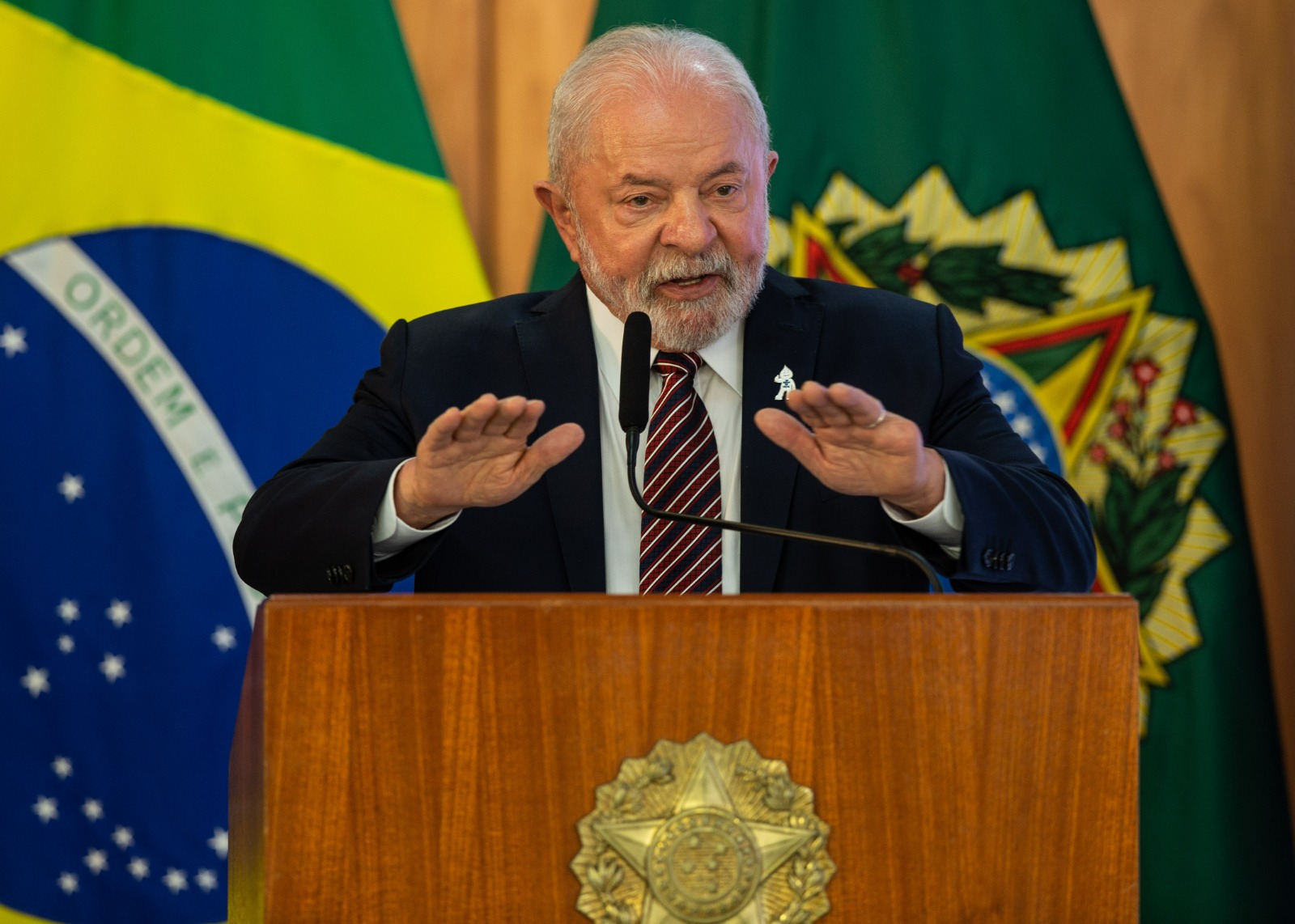 ***ARQUIVO***BRASÍLIA, DF, 10.04.2023 - O presidente Lula durante reunião ministerial alusiva aos 100 dias do governo, no Palácio do Planalto, em Brasília. (Foto: Gabriela Biló/Folhapress)