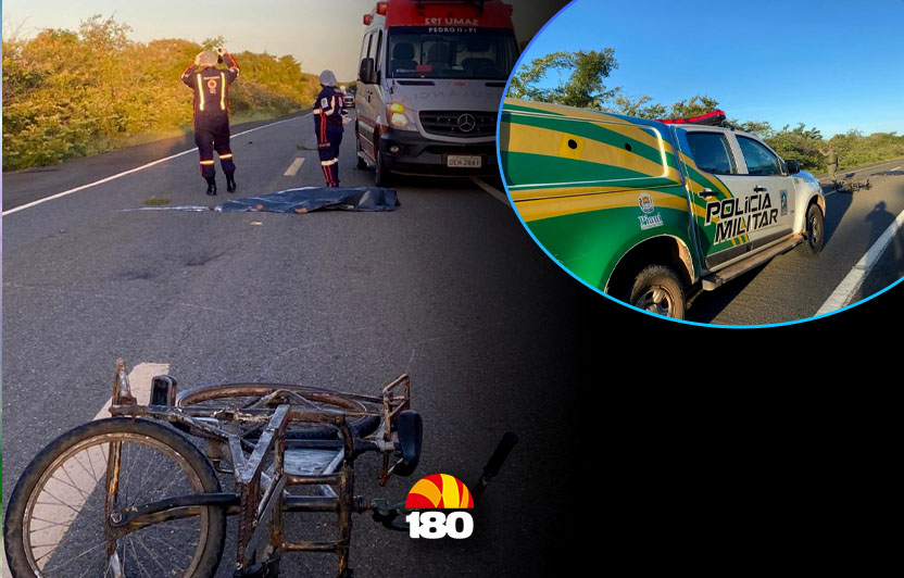 Jovem em bicicleta cargueira morre atropelado no Norte do Piauí; motorista fugiu