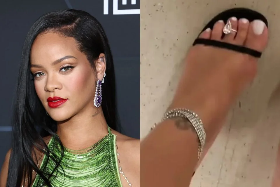 Rihanna viraliza ao usar anel de diamante milionário no pé. Saiba o valor!