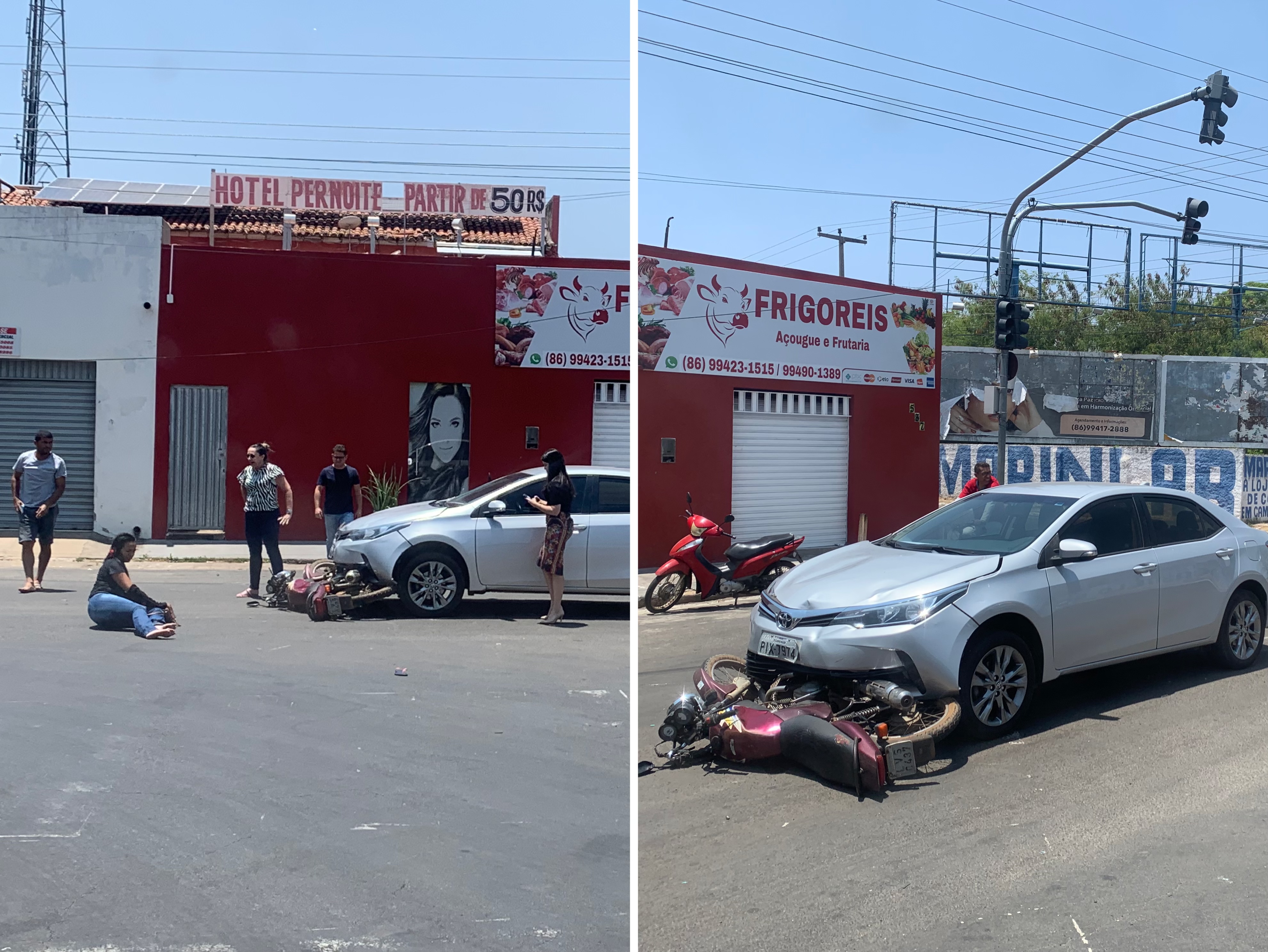 Colisão entre carro e moto deixa casal ferido em Campo Maior