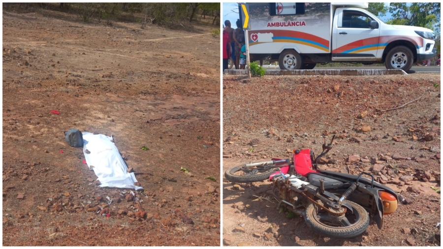 Mulher morre após perder controle de moto e colidir com placa em Novo Santo Antônio (PI)