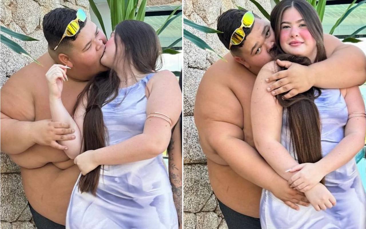 Gordão da XJ posta foto aos beijos com influenciadora