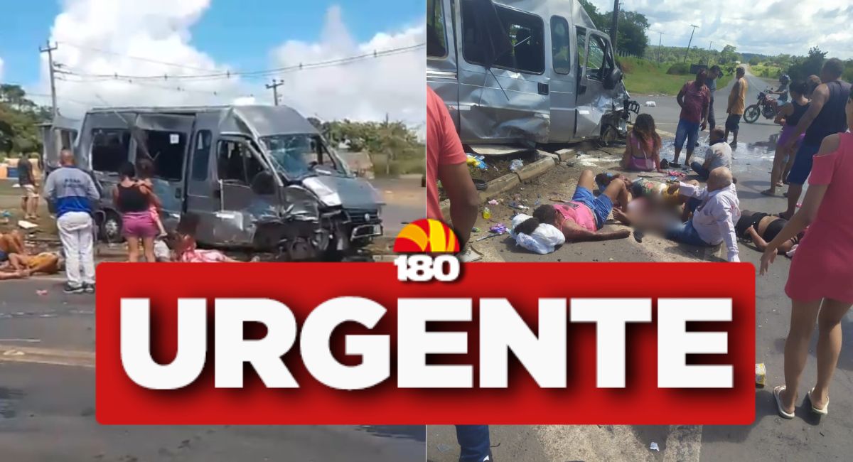Colisão entre van e caminhonete resulta em 8 feridos e veículos danificados em Caxias