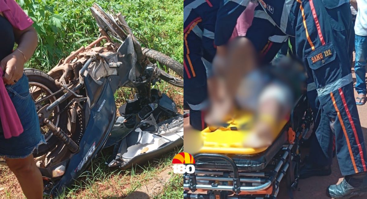Motociclista sofre ferimentos graves em colisão com caminhão no interior do Piauí