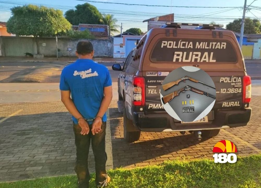 Homem é preso após agredir esposa e ameaçar filhos com espingarda no MS