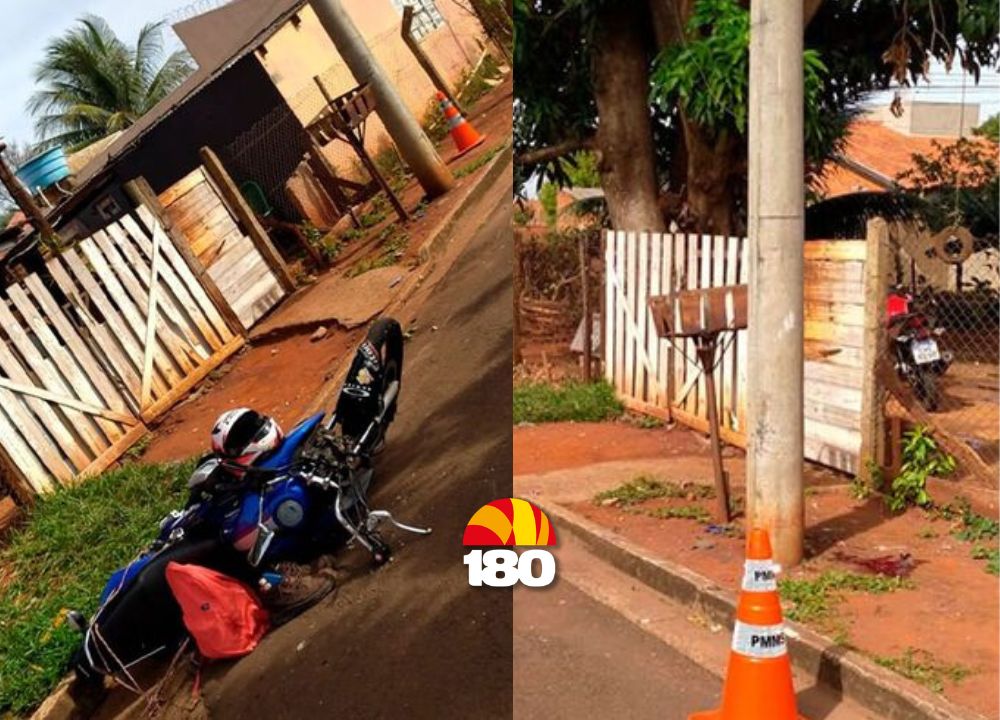 Motociclista morre ao perder controle e bater veículo em poste