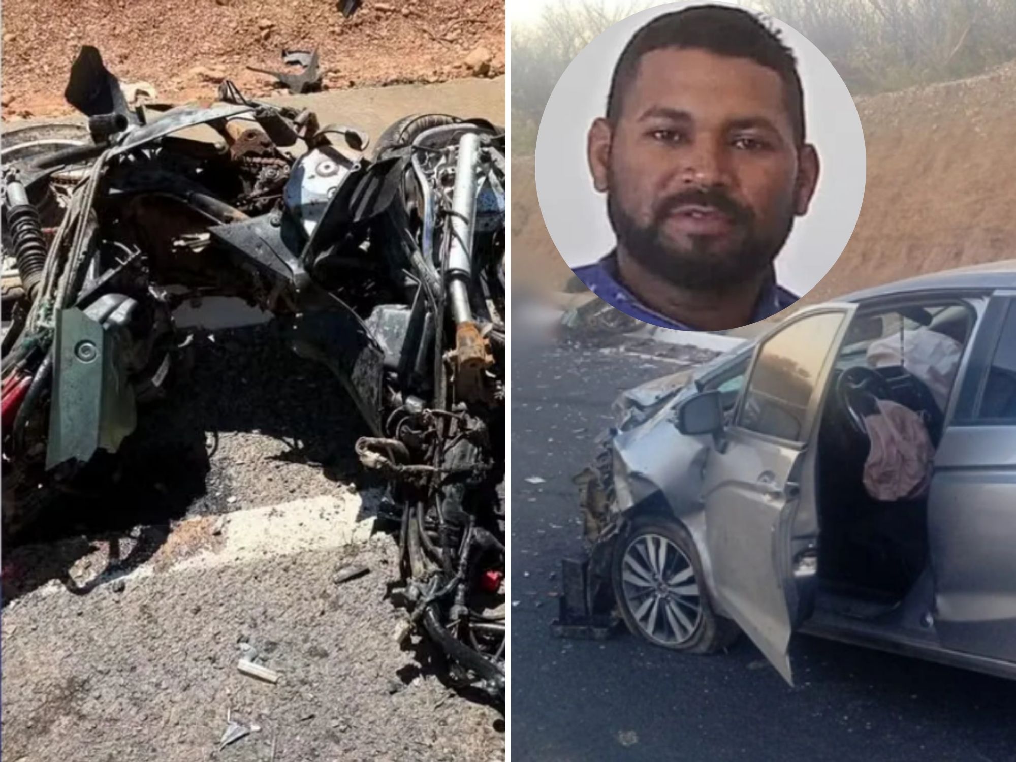 MOTOCICLISTA MORREU APÓS COLISÃO FRONTAL.