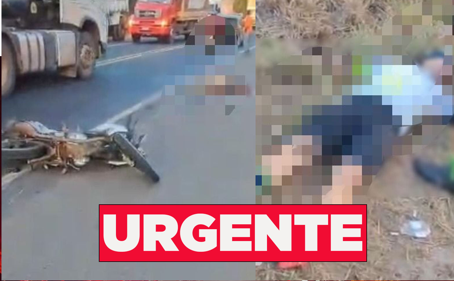 Homem morre após colidir moto contra ciclista e ser arremessado contra caminhão na BR-343