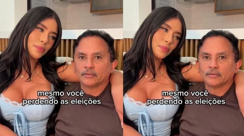 Após perder eleição, dono do hit caneta azul Manoel Gomes aparece ao lado de criadora de conteúdo