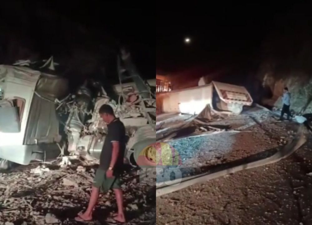 Carreta carregada de calcário tomba na BR-222, deixa motorista ferido e interdita rodovia entre Ceará e Piauí