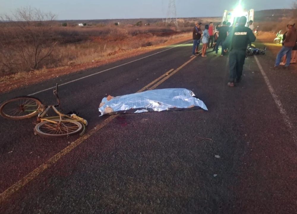 Ciclista de 60 anos morre após acidente com motocicleta na zona rural de Paulistana