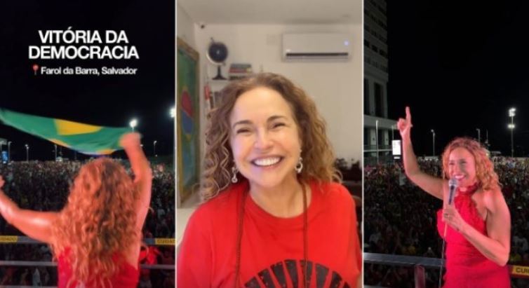 Daniela Mercury lota Farol da Barra em comemoração à reeleição de Lula