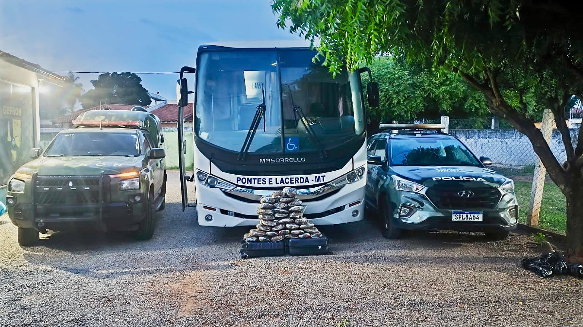 Droga é achada dentro de micro-ônibus de prefeitura na BR-070