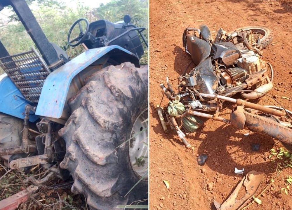 Homem de 50 anos morre após acidente entre moto e trator no interior do Piauí
