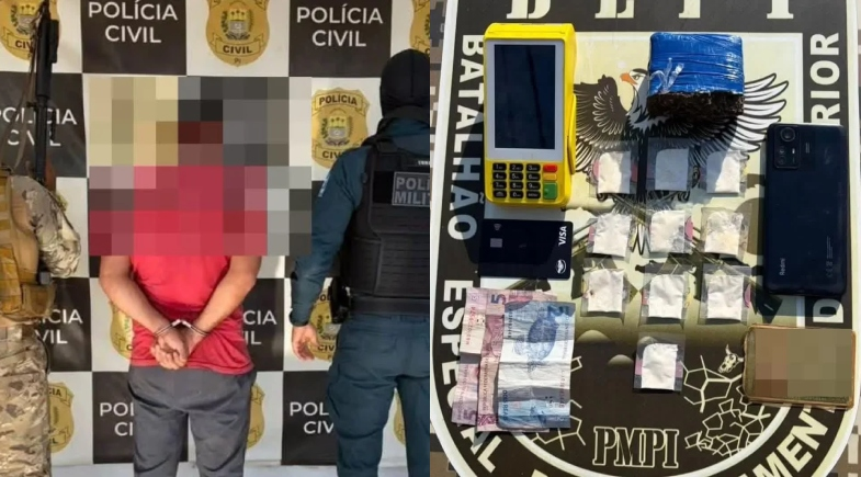 Homem é preso com maquininha de cartão e drogas prontas para venda no Piauí