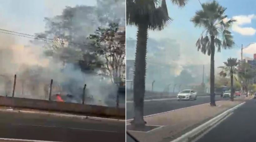 Incêndio de grandes proporções atinge vegetação nas proximidades do CEFAP, em Teresina