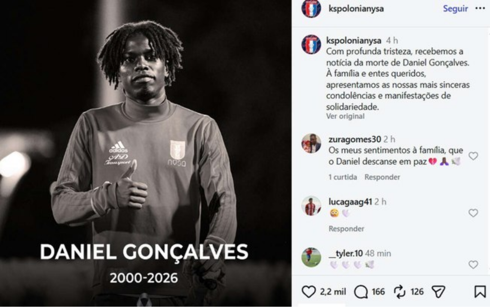 Jogador de 25 anos morre após ficar em coma por mais de um ano