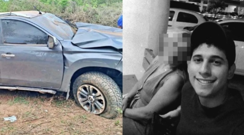 Jovem morre após perder controle de caminhonete e capotar