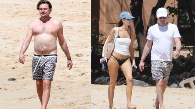 Leonardo DiCaprio curte praia com a namorada no Havaí
