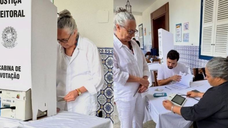 Maria Bethânia vai às urnas no Rio e registra momento nas redes sociais