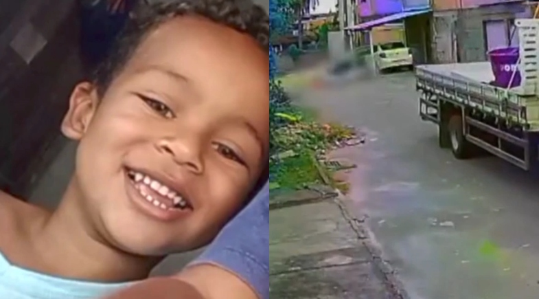 Menino de 3 anos morre ao ser atropelado por caminhão