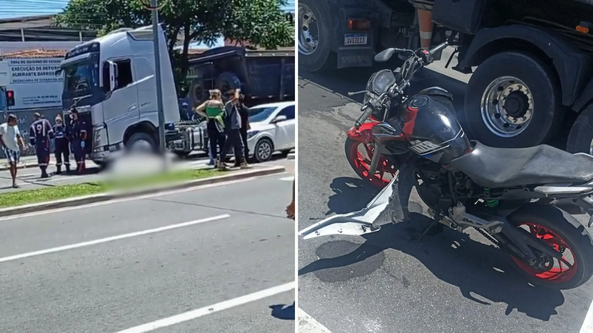 Motociclista morre após batida com caminhão na Avenida Fernando Ferrari