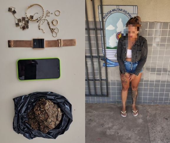 Mulher é presa após PM encontrar droga em carro em Batalha; companheiro fugiu