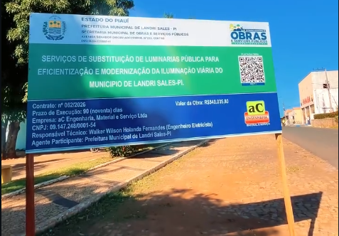 Prefeitura de Landri Sales amplia iluminação em LED e melhora ruas da cidade