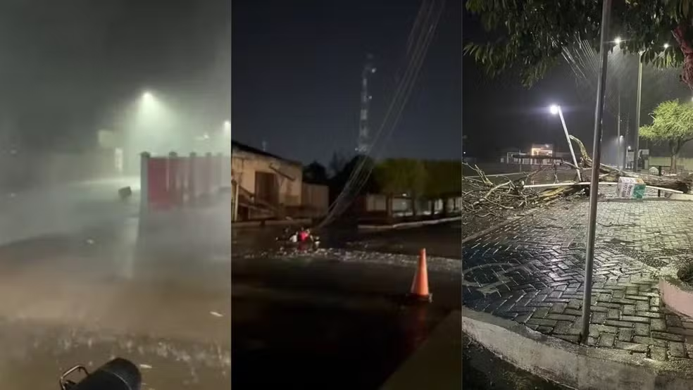 Temporal danifica telhado de prédio público e derruba postes e árvores em São Raimundo Nonato