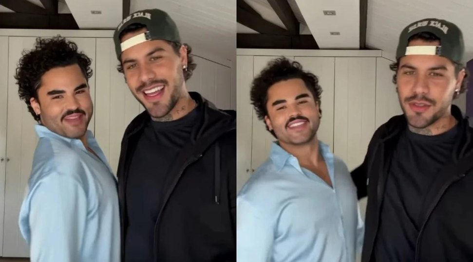 Vídeo de IA transforma Zé Felipe e Lucas Guedez em casal e provoca reação dos dois