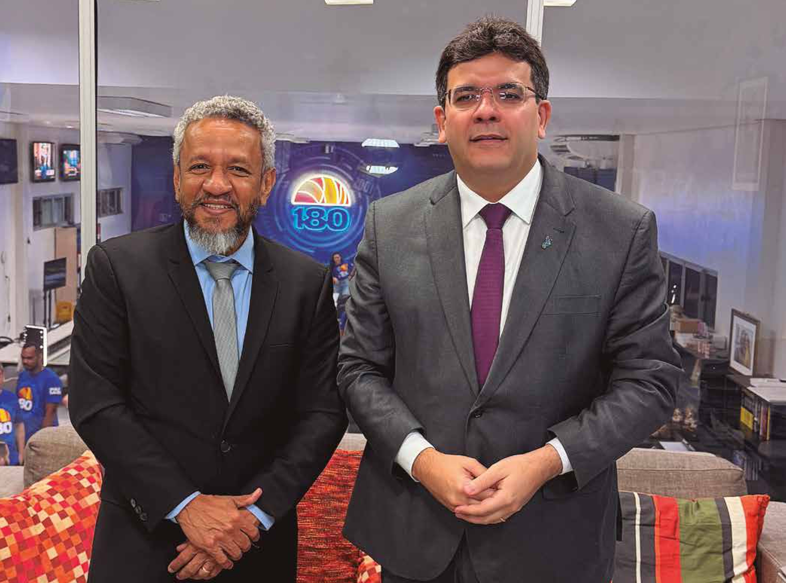 Helder Eugênio, diretor-geral do Portal 180graus, e Rafael Fonteles, governador do Piauí.