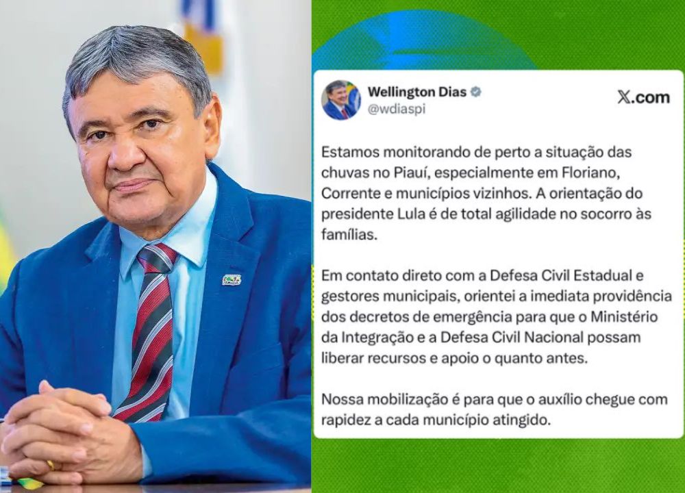 Wellington Dias solicita decretos emergenciais após chuvas no Piauí