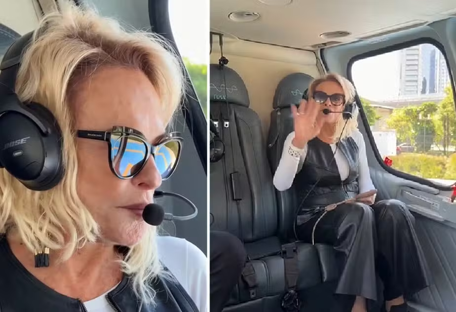 Ana Maria Braga usa helicóptero para ir da TV Globo ao SBT