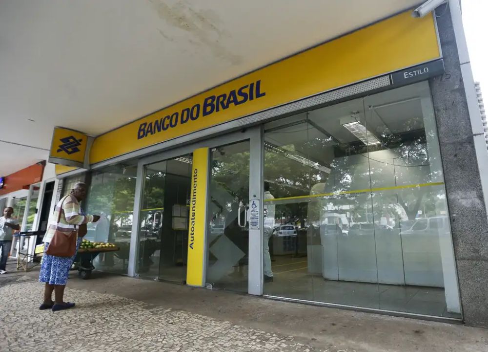 Banco do Brasil, agência, ilustração, fachada