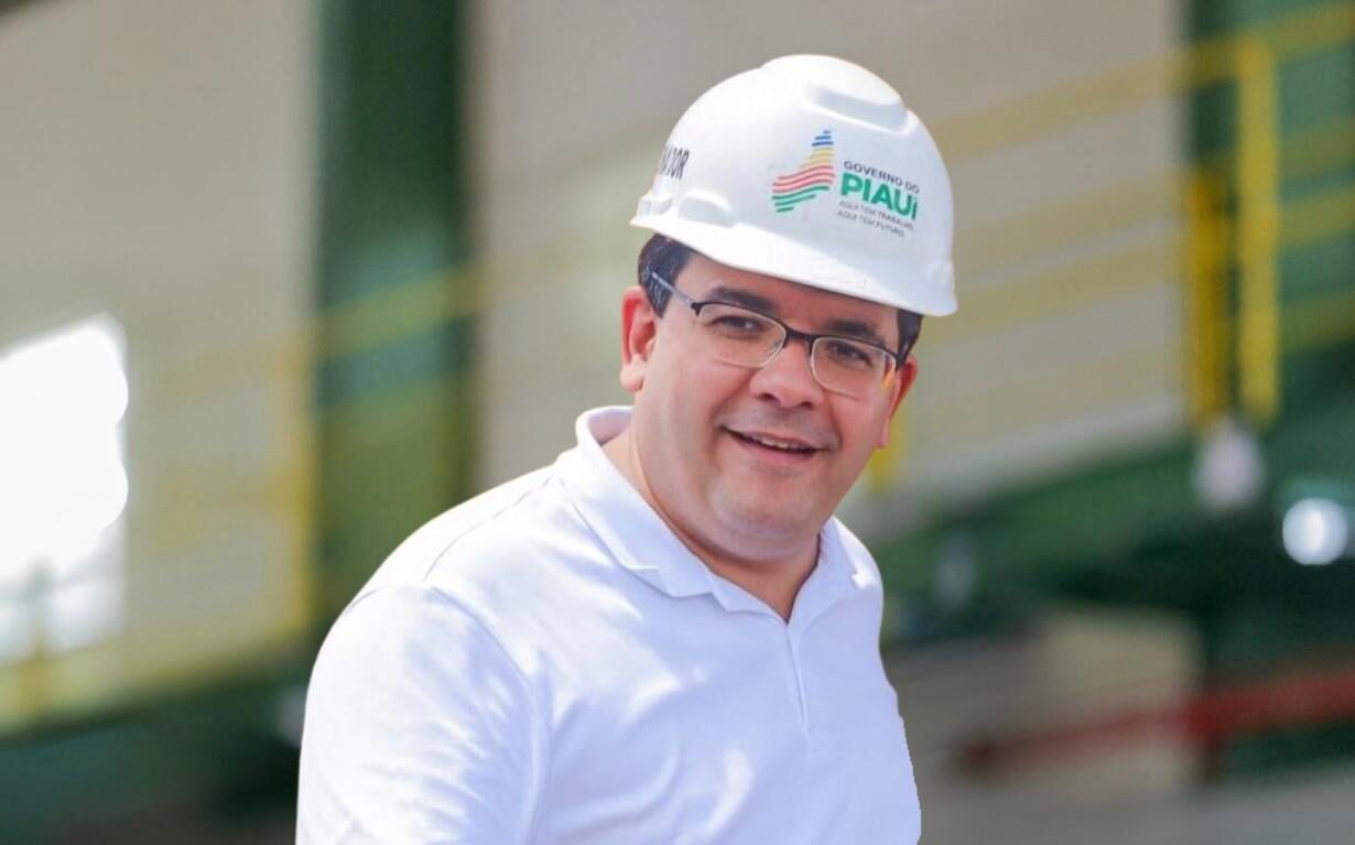 Governador Rafael Fonteles, capacete de obra, construção, ilustração