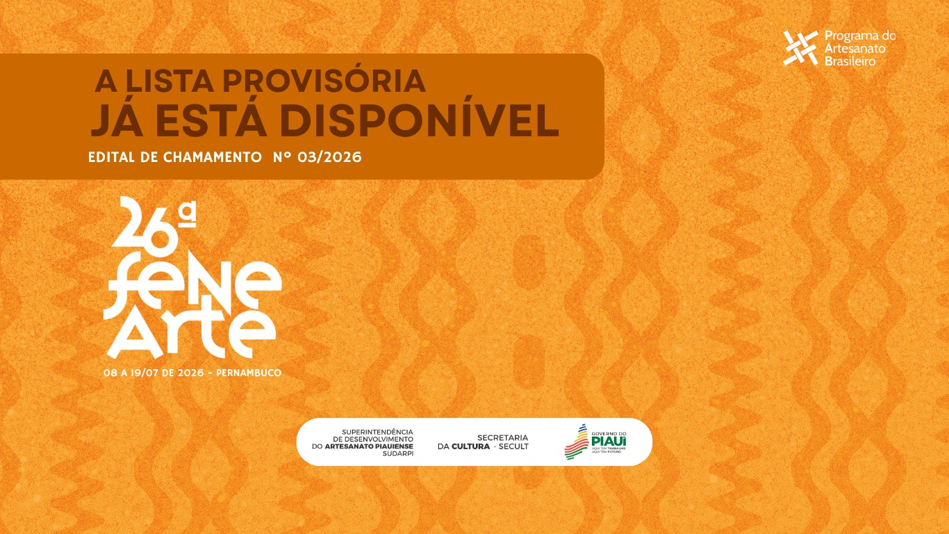 Sudarpi divulga lista provisória dos selecionados para a 26ª Fenearte