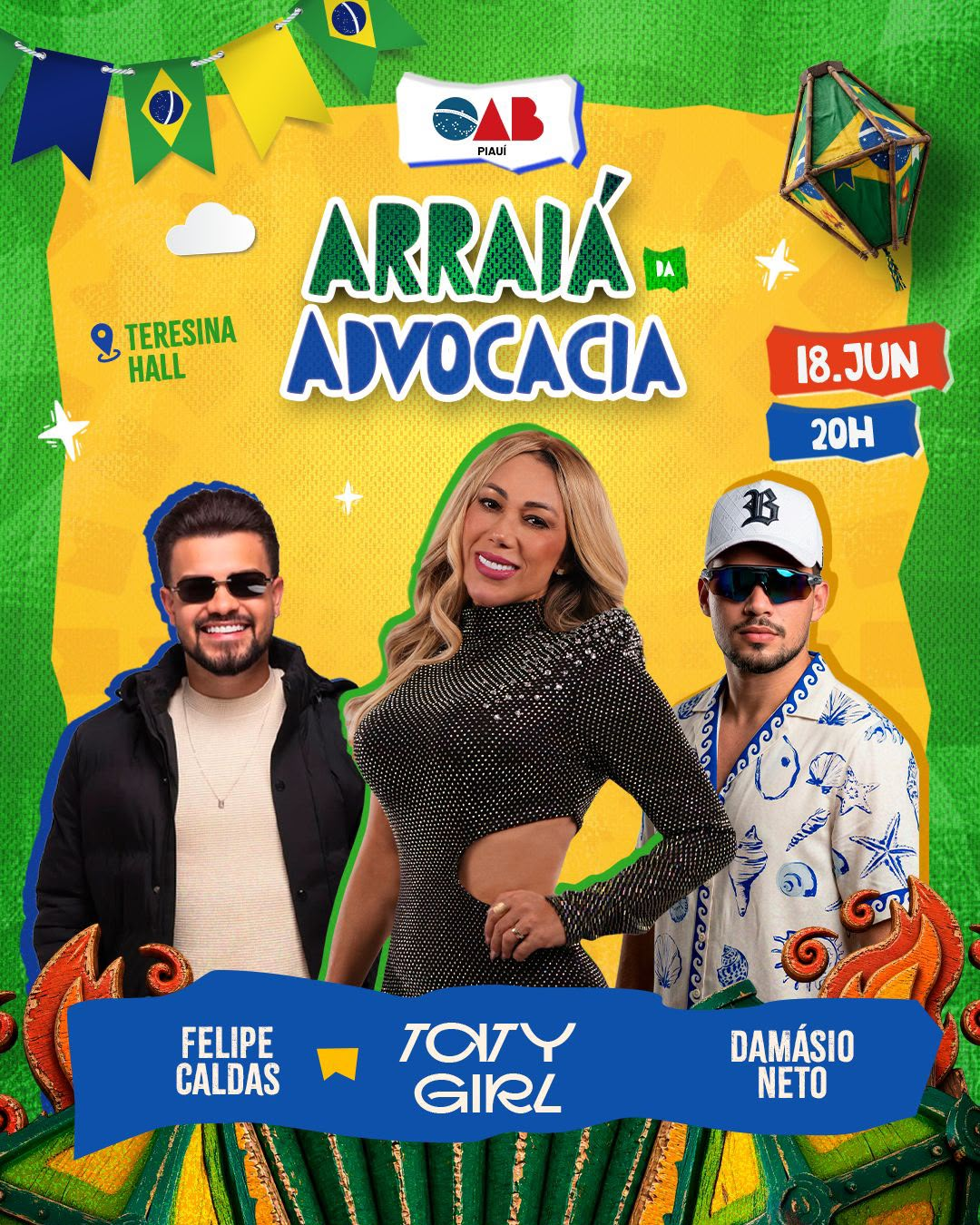 Arraiá da Advocacia piauiense retorna em grande estilo no dia 18 de junho com Taty Girl