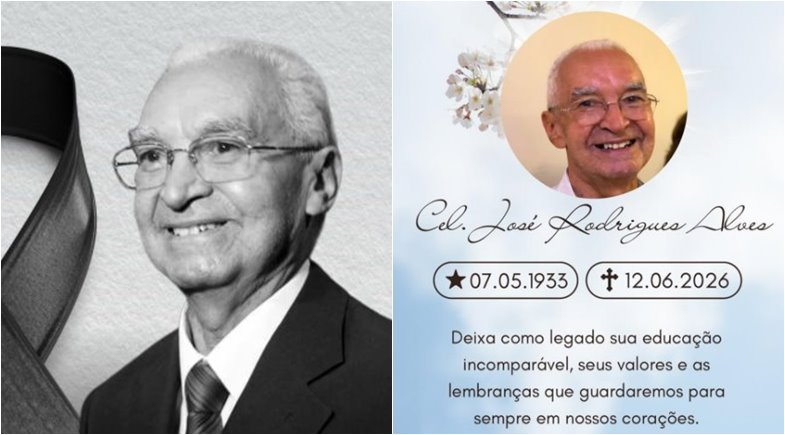 Ex-comandante da PM e pai de Flora Izabel, José Rodrigues Alves morre aos 93 anos