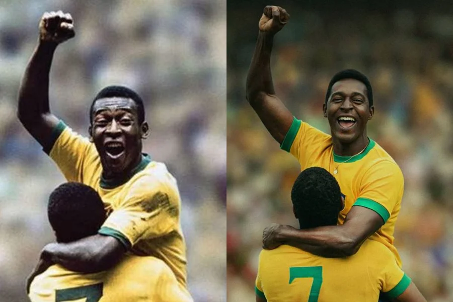Fotos dos jogadores da Seleção com elenco da série