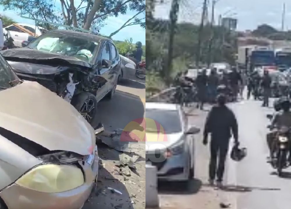Grave acidente com cinco veículos deixa motociclista gravemente ferido em Teresina