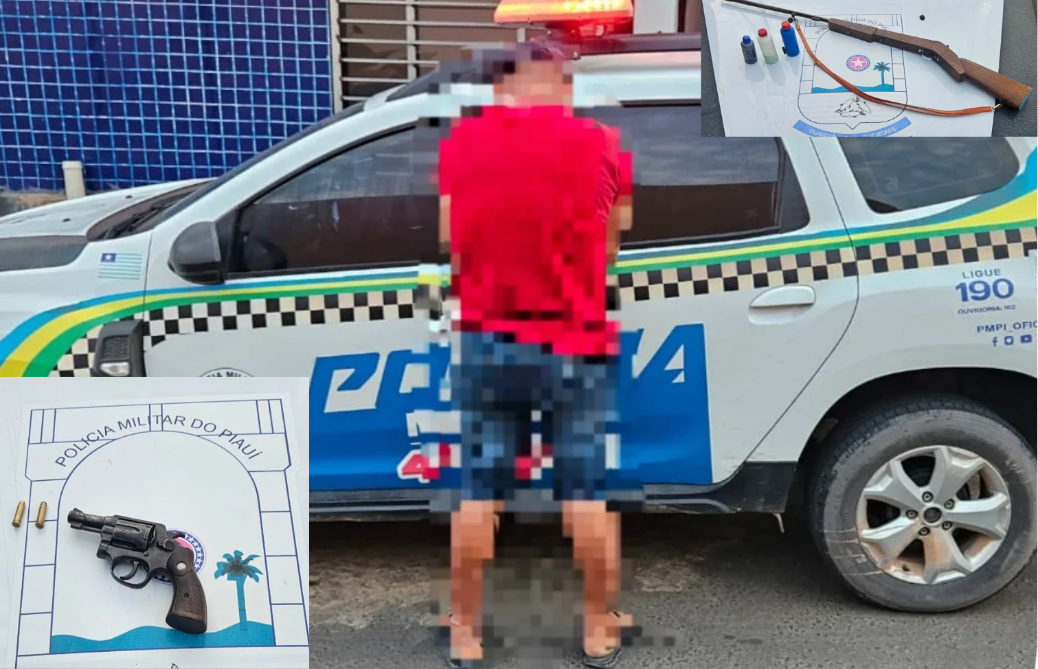 Homem é preso com revólver e espingarda