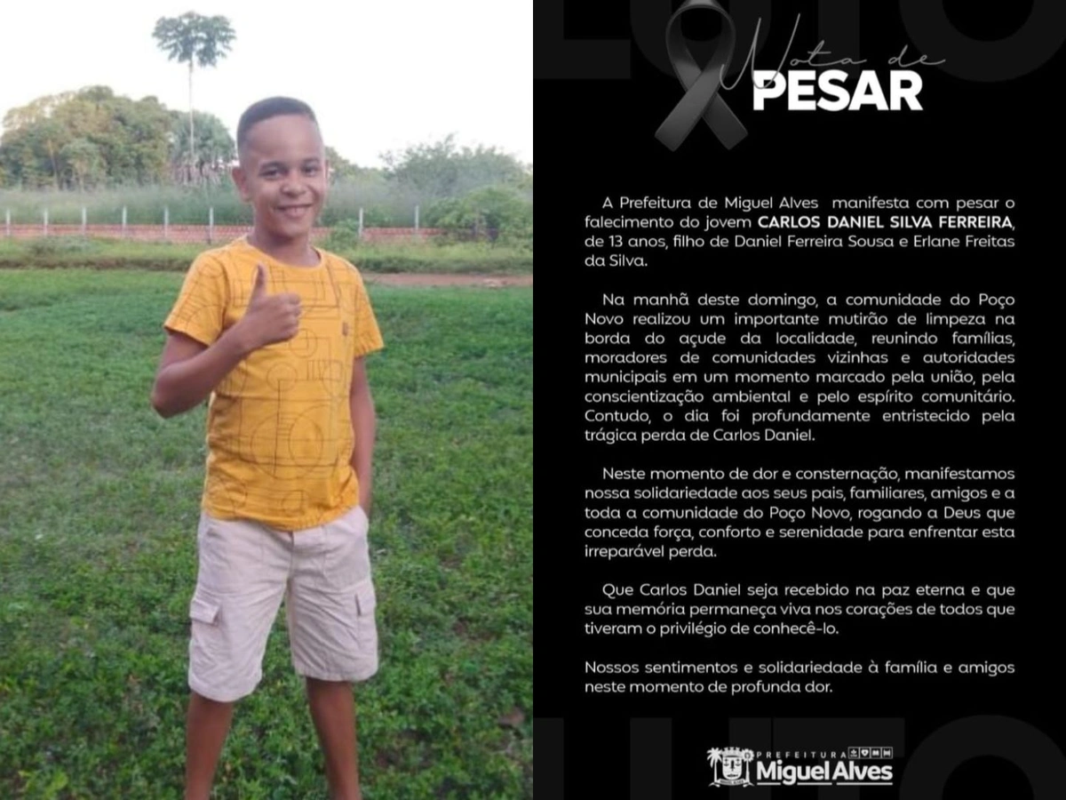 Menino morre afogado durante mutirão de limpeza de açude em Miguel Alves