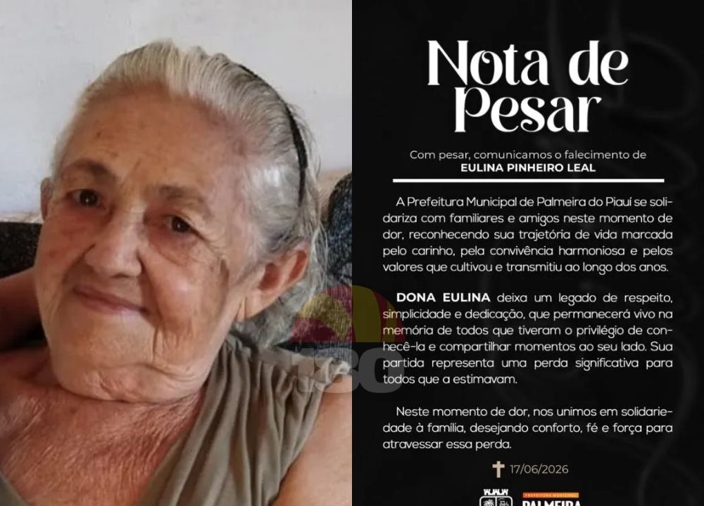 Morre Dona Eulina, esposa do ex-vereador Gumercino Leal, em Palmeira do Piauí