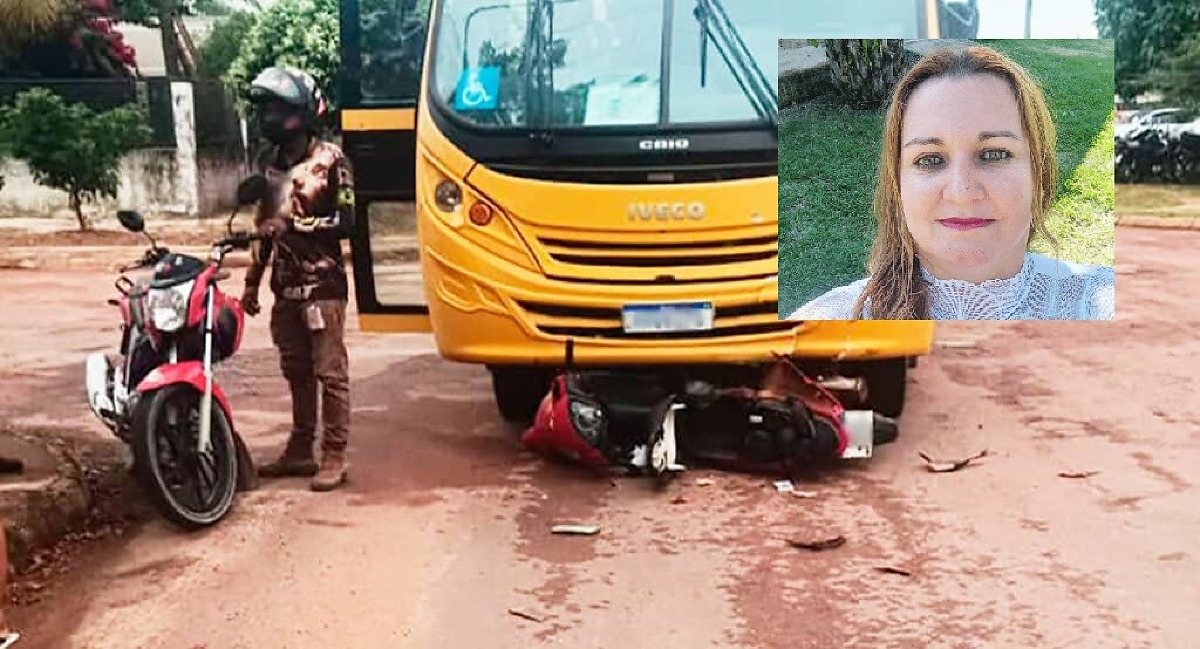 Mulher invade preferencial, bate biz em ônibus escolar e morre