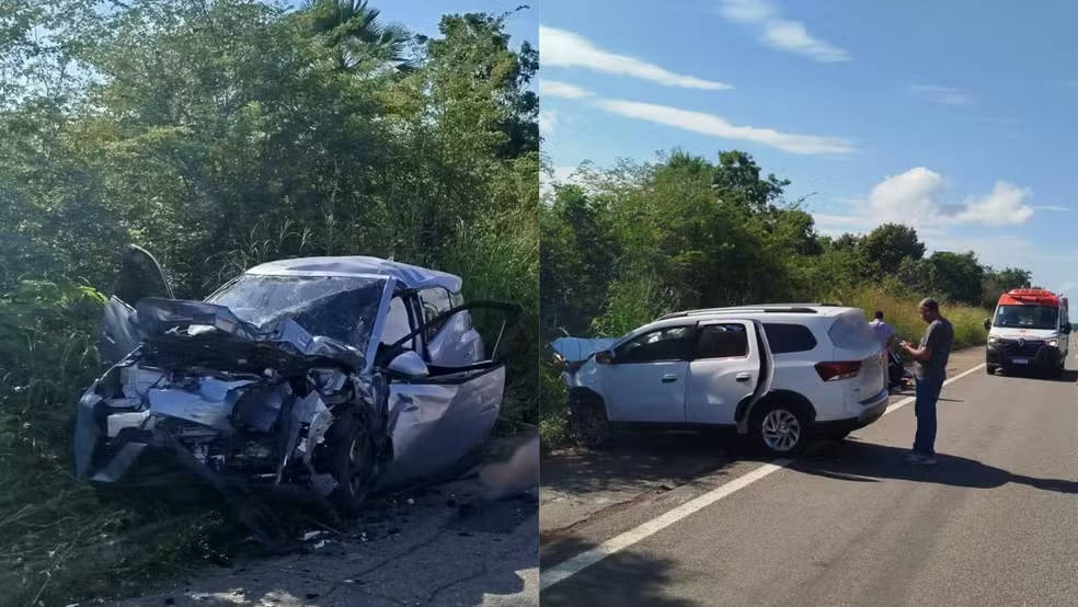 Colisão frontal entre carros deixa feridos na BR-343, no Piauí