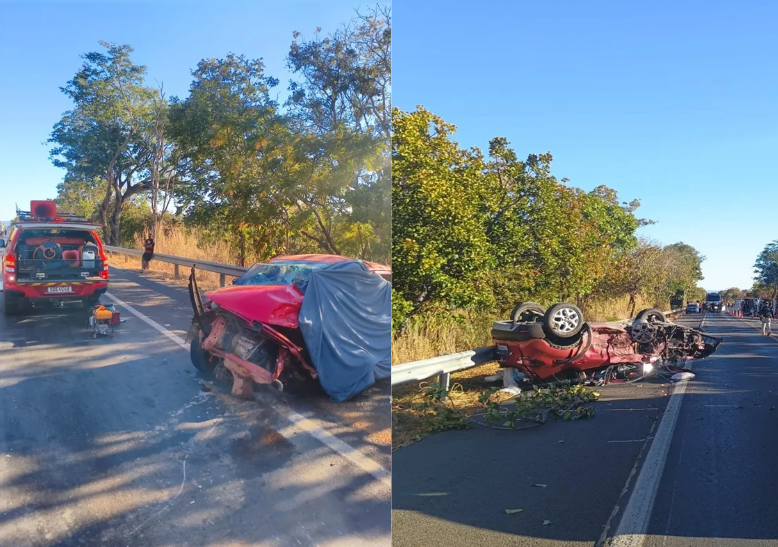 Colisão frontal entre dois carros deixa um morto e cinco feridos na BR-020