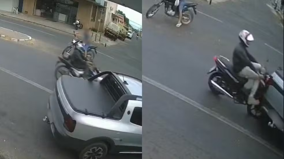 Conversão de caminhonete termina em acidente com dois motociclistas feridos em Teresina